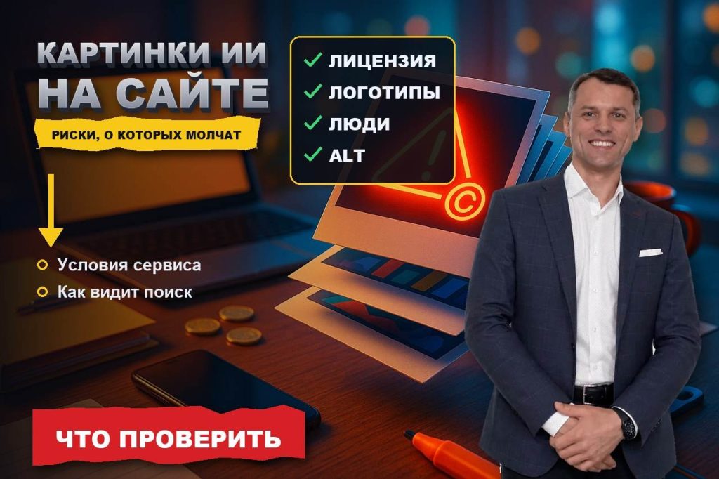 Картинки из нейросети на сайте: юридические риски и как это видит поиск