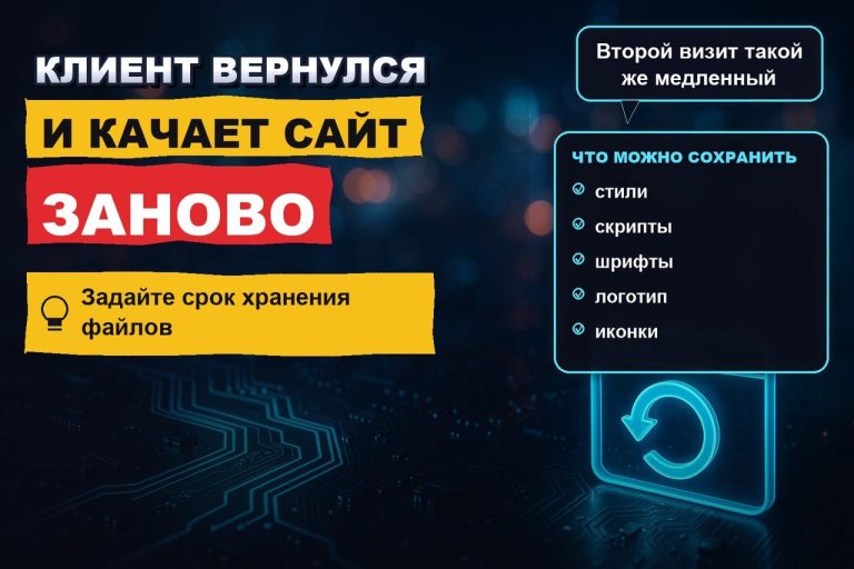 Кэш браузера на пять минут: постоянные клиенты качают ваш сайт заново каждый раз