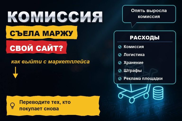 Комиссия маркетплейсов съела маржу: как продавцу выйти на свой сайт и не потерять продажи