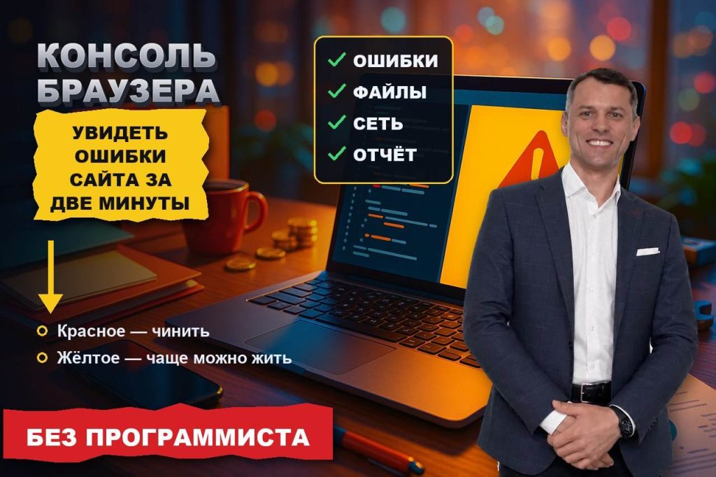 Консоль браузера: как владельцу увидеть ошибки сайта за две минуты