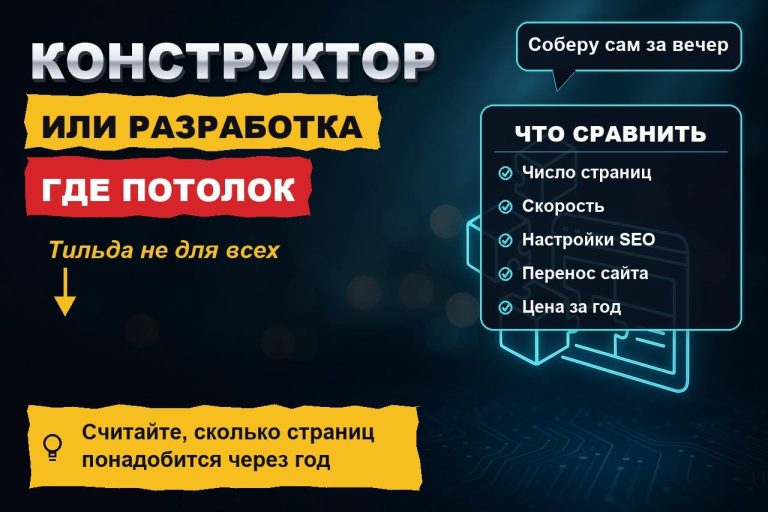 Конструктор сайтов или разработка: когда Тильды хватит, а когда она станет потолком для бизнеса
