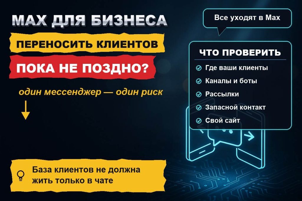 Max для бизнеса: переносить ли клиентов из Телеграма и WhatsApp уже сейчас, пока не поздно