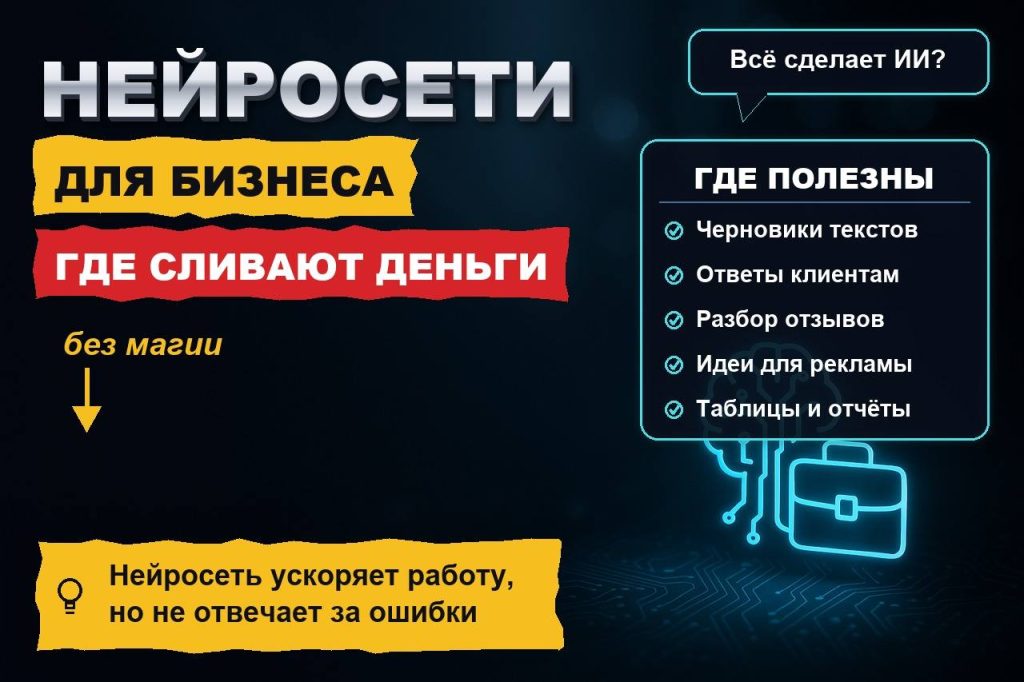 Нейросети для бизнеса: какие задачи они реально закрывают, а где сливают деньги и репутацию