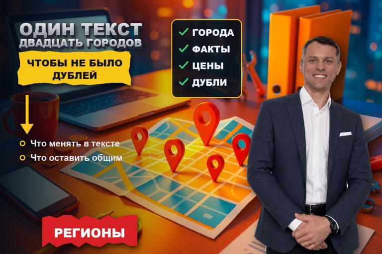Один текст на двадцать городов: что менять в самом тексте, чтобы регионы не стали копиями
