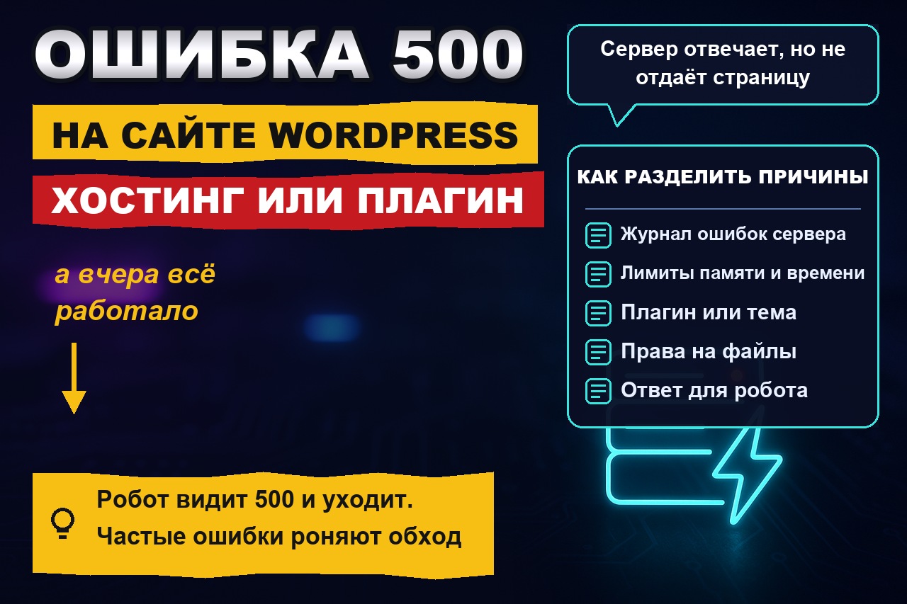 Ошибка 500 на WordPress: как отличить проблему хостинга от плагина