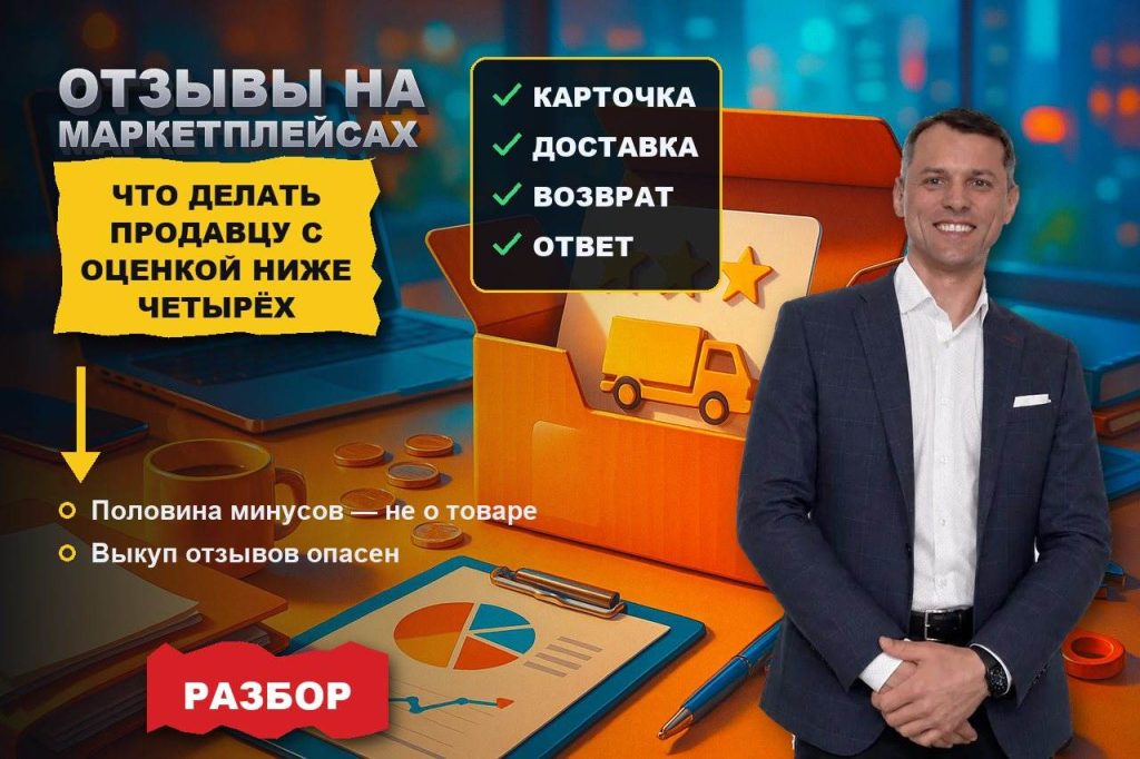 Отзывы на маркетплейсах: что делать продавцу с оценкой ниже четырёх