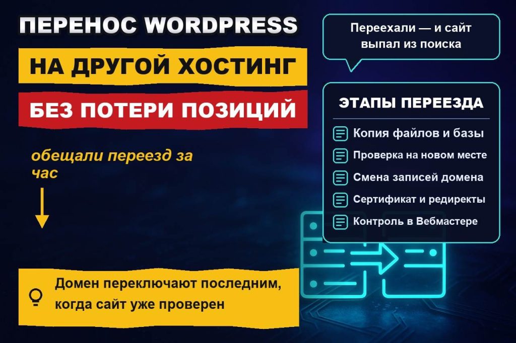 Перенос сайта WordPress на другой хостинг без потери позиций