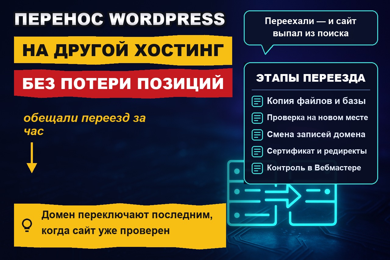 Перенос сайта WordPress на другой хостинг без потери позиций