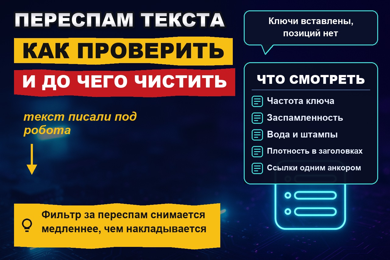 Переспам и заспамленность текста: как проверить и до какой цифры чистить