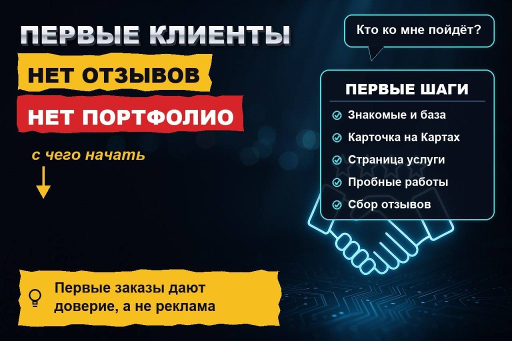 Первые клиенты: где их взять, когда нет ни отзывов, ни портфолио