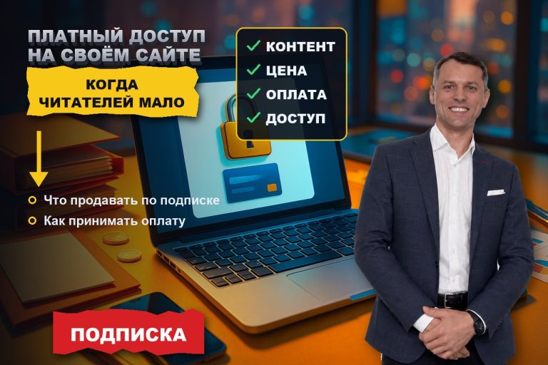 Платный доступ на своём сайте: как продавать подписку, когда читателей всего три тысячи в месяц