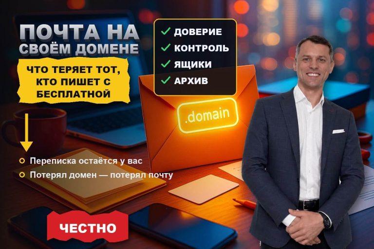 Почта на своём домене: зачем она бизнесу и что теряет тот, кто пишет с бесплатной