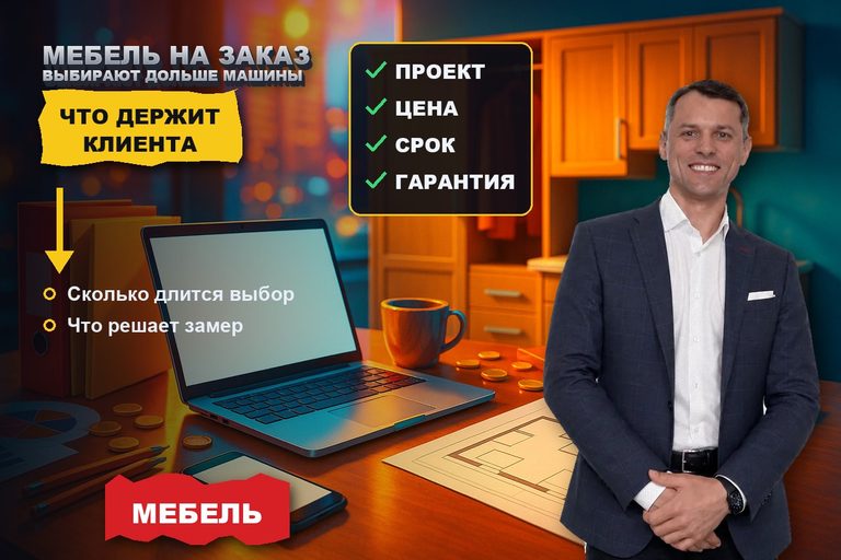 Продвижение сайта мебели на заказ: выбирают дольше, чем машину
