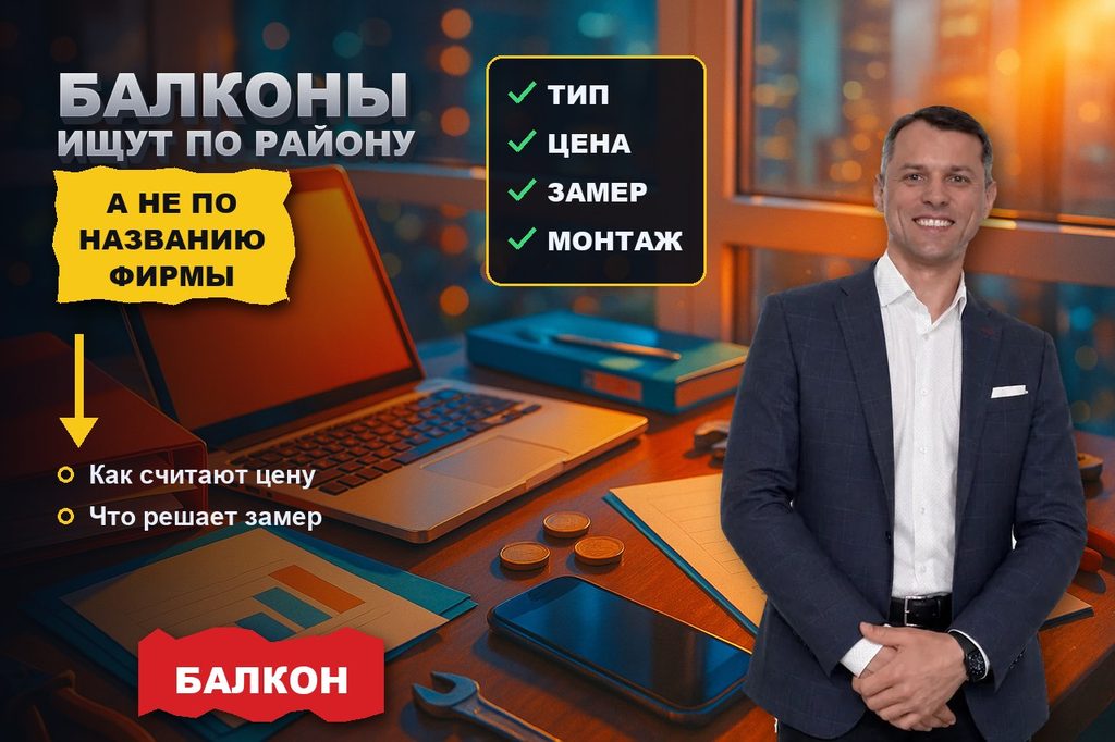 Продвижение сайта по остеклению балконов: находят по району