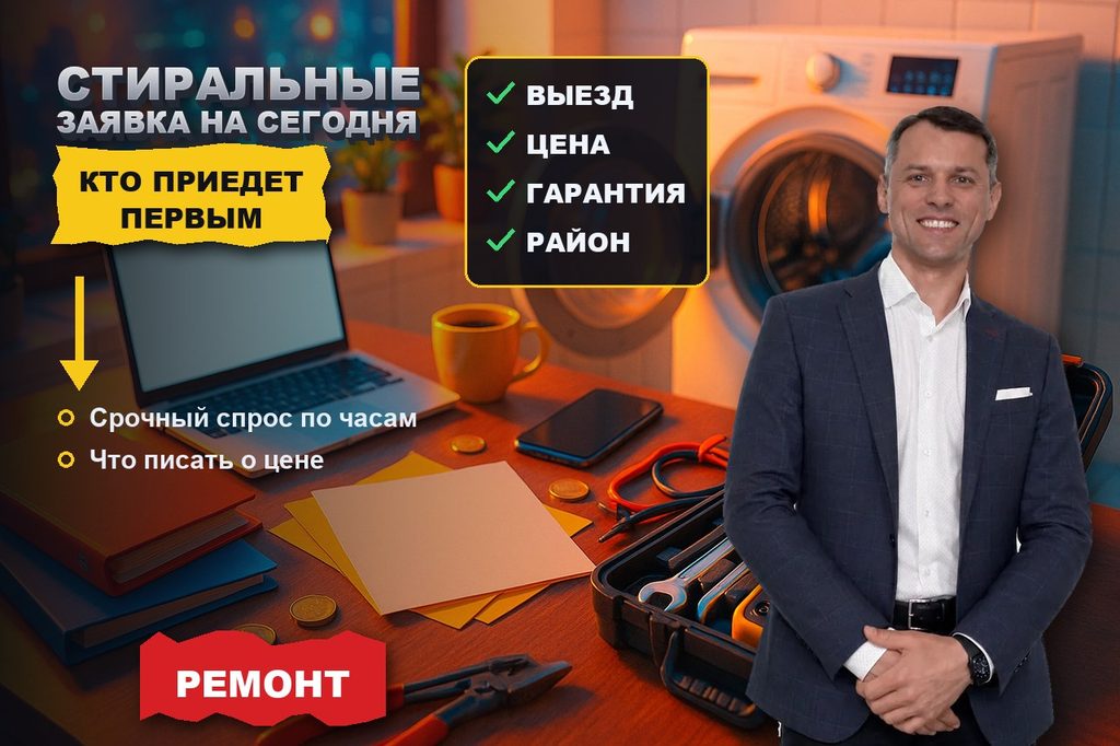 Продвижение сайта по ремонту стиральных машин: заявка нужна сегодня