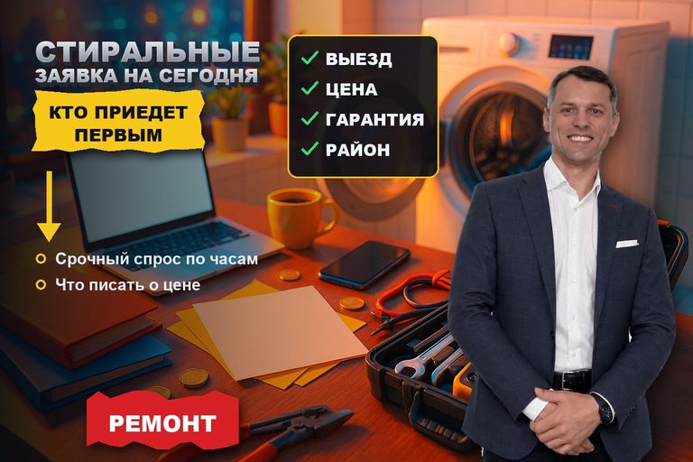 Продвижение сайта по ремонту стиральных машин: заявка нужна сегодня