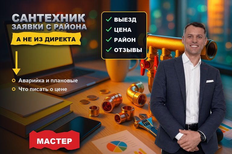 Продвижение сайта сантехника: заявки с района, а не из Директа