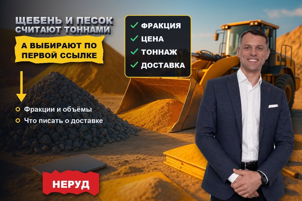 Продвижение сайта по продаже щебня и песка: считают тоннами