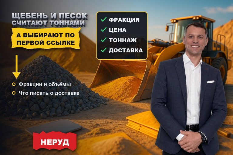 Продвижение сайта по продаже щебня и песка: считают тоннами