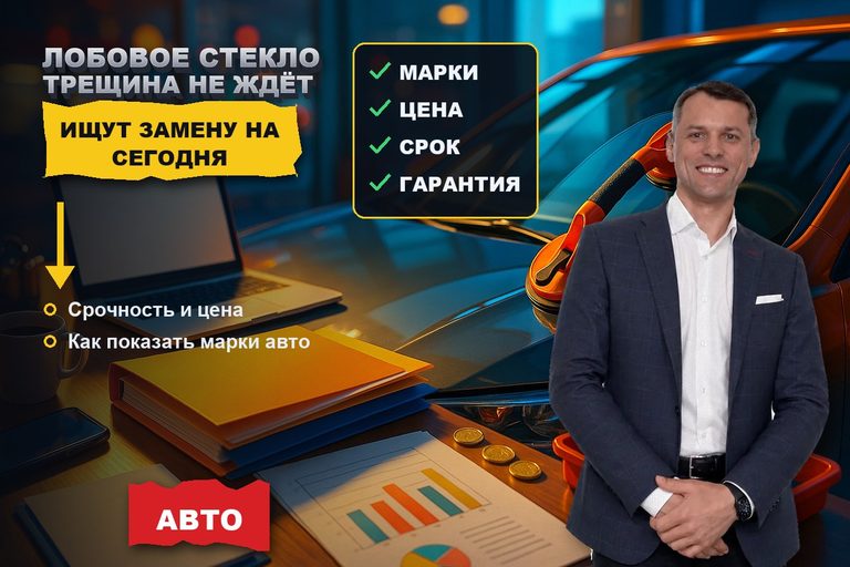 Продвижение сайта по замене лобовых стёкол: трещина не ждёт
