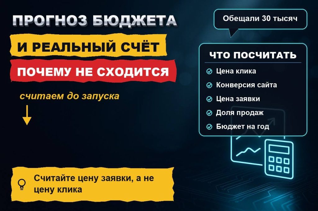 Прогноз бюджета в Директе показывает одно, а счёт — другое: как посчитать реальный бюджет до запуска