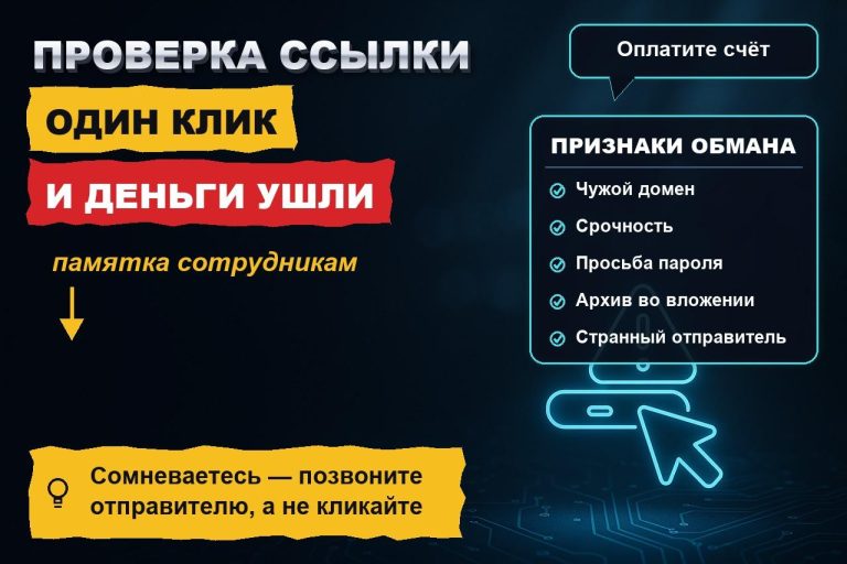 Проверка ссылки на безопасность: инструкция для сотрудников, чтобы один клик не стоил компании денег