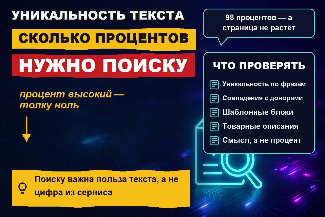Проверка текста на уникальность: сколько процентов на самом деле нужно поиску