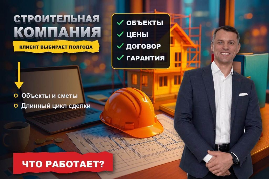 Реклама строительной компании: что работает, когда клиент выбирает подрядчика полгода