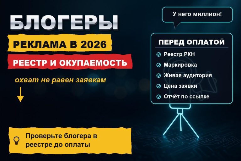 Реклама у блогеров в 2026: реестр РКН, маркировка и почему половина интеграций не окупается