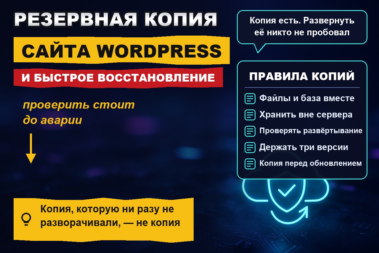 Резервная копия WordPress: как делать, где хранить и как восстановиться, когда всё упало