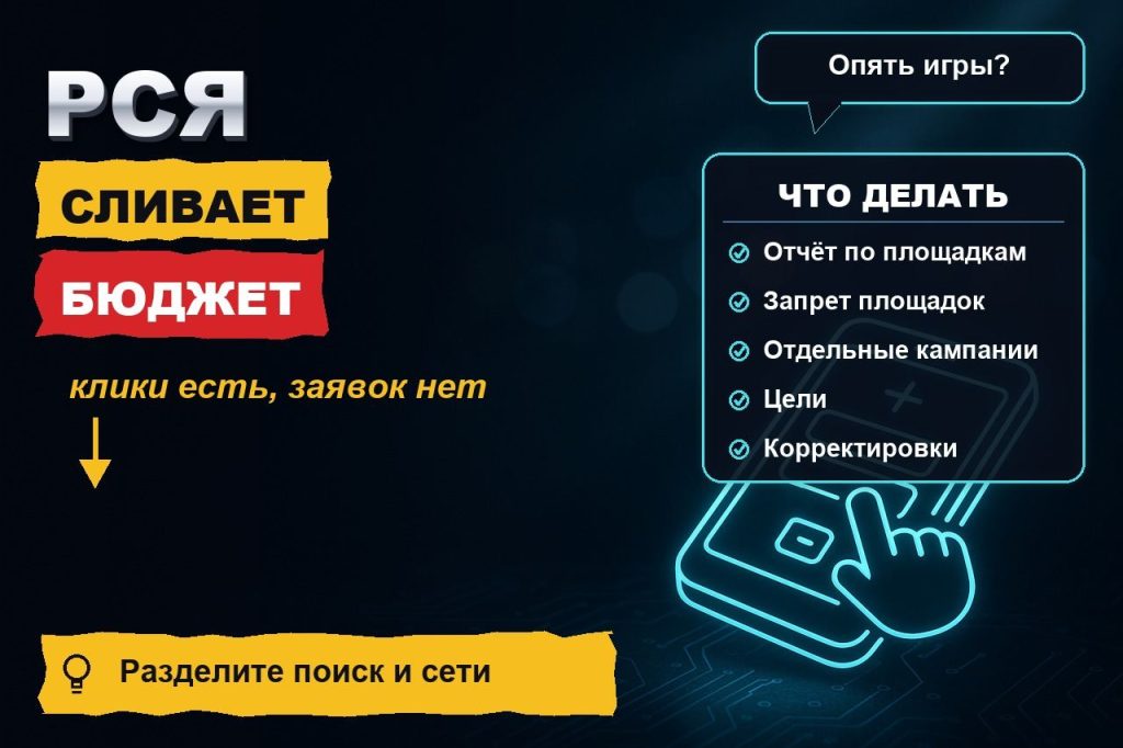 РСЯ сливает бюджет: клики есть, заявок нет — откуда в сетях мусорный трафик и как его отсечь