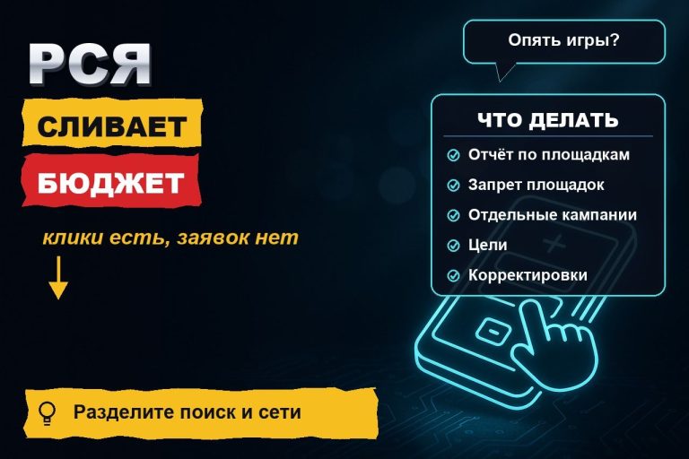 РСЯ сливает бюджет: клики есть, заявок нет — откуда в сетях мусорный трафик и как его отсечь