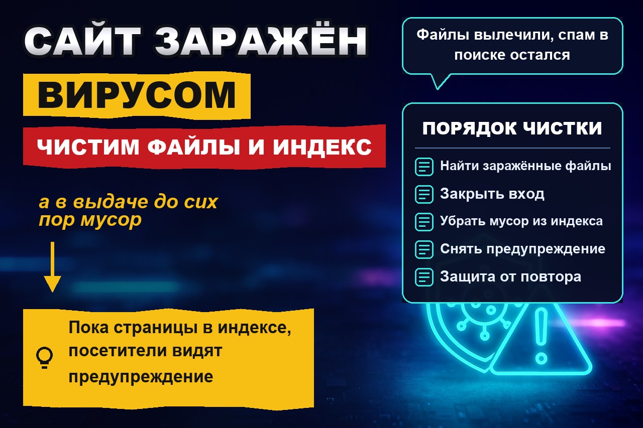 Сайт заражён вирусом: как найти заражение и вычистить его из индекса