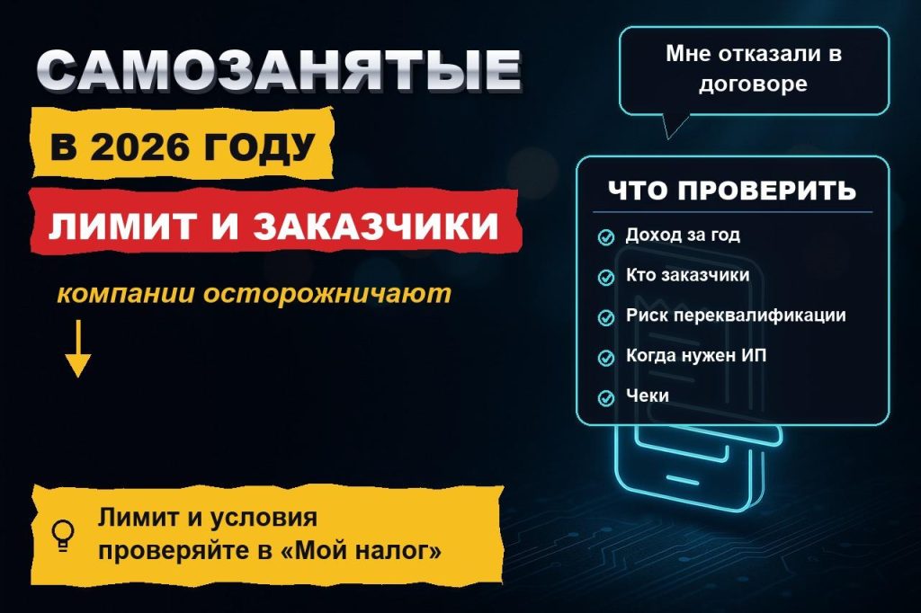 Самозанятые в 2026 году: что меняется с налогом и лимитом и почему компании перестают давать им заказы