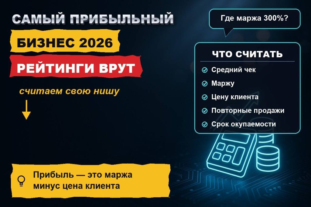 Самый прибыльный бизнес в 2026: почему рейтинги врут и как посчитать прибыльность своей ниши