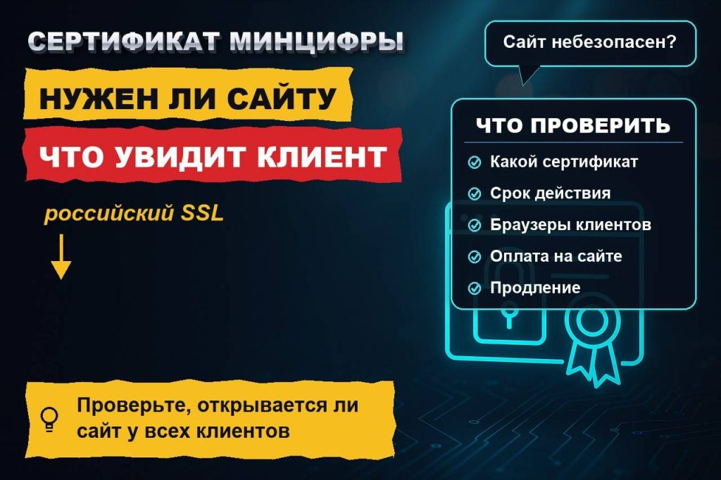 Сертификаты Минцифры и сайт бизнеса: нужен ли российский SSL и что будет с клиентами без него