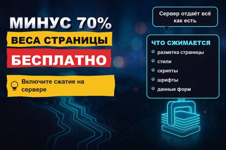 Сжатие страниц gzip и brotli: минус 70 % веса, который вы теряете бесплатно