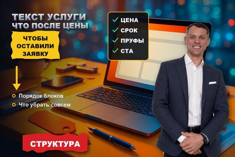 Текст на странице услуги: что идёт после цены, чтобы человек нажал «оставить заявку»
