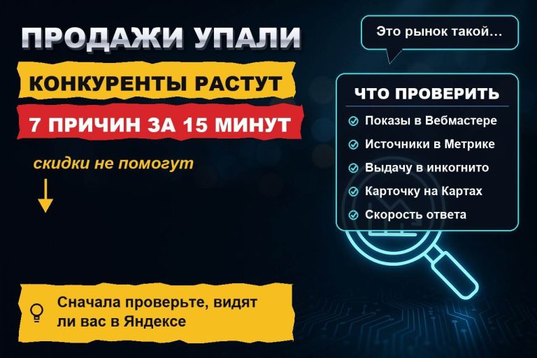 Продажи упали, а конкуренты растут: 7 причин, которые видно за 15 минут