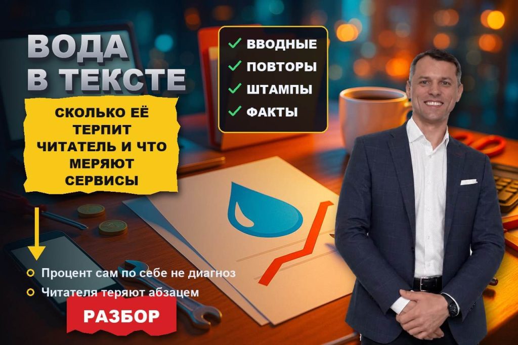 Вода в тексте: сколько её терпит читатель и что на самом деле меряют сервисы