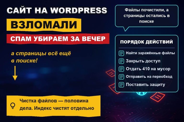 Сайт на WordPress взломали: как убрать спам-страницы из индекса Яндекса за вечер