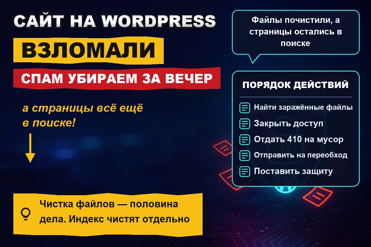 Сайт на WordPress взломали: как убрать спам-страницы из индекса Яндекса за вечер