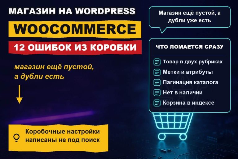 Интернет-магазин на WooCommerce: 12 SEO-ошибок, которые есть сразу после установки
