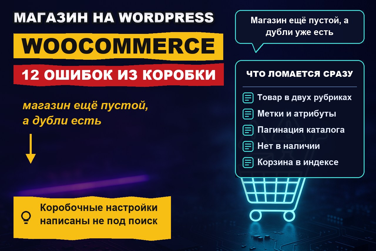 Интернет-магазин на WooCommerce: 12 SEO-ошибок, которые есть сразу после установки