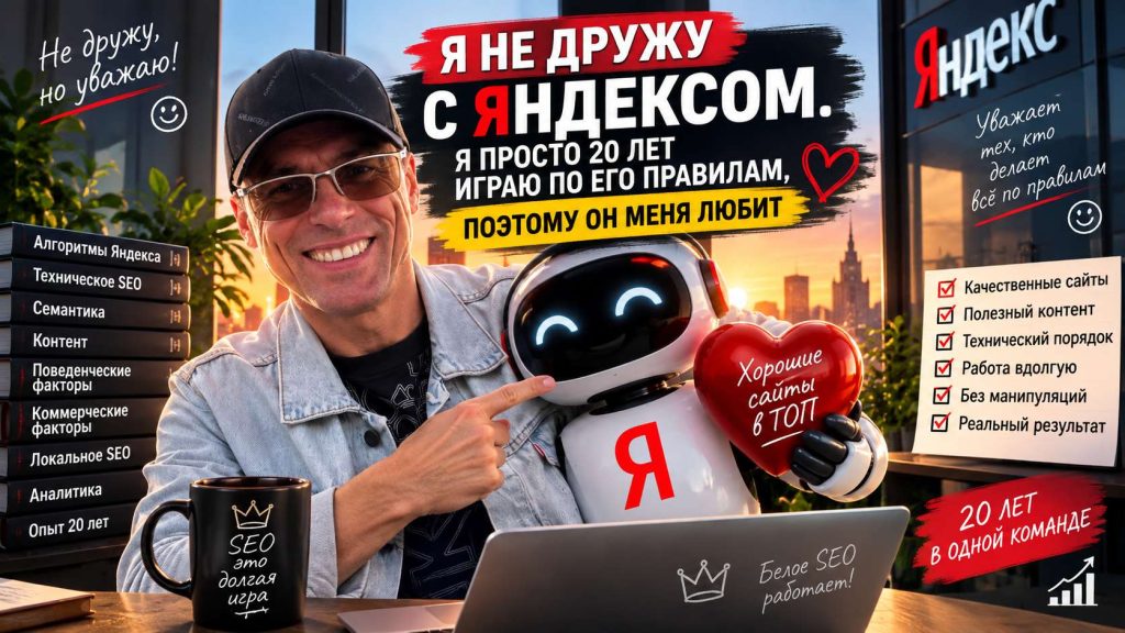 Я не дружу с Яндексом. Я просто 20 лет играю по его правилам, поэтому он меня любит