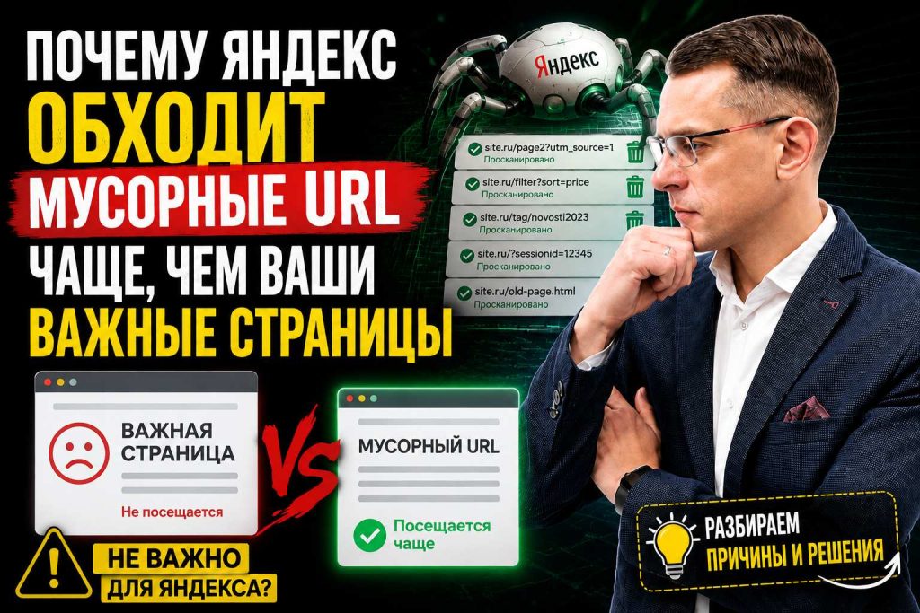 Почему Яндекс обходит мусорные URL чаще, чем ваши важные страницы
