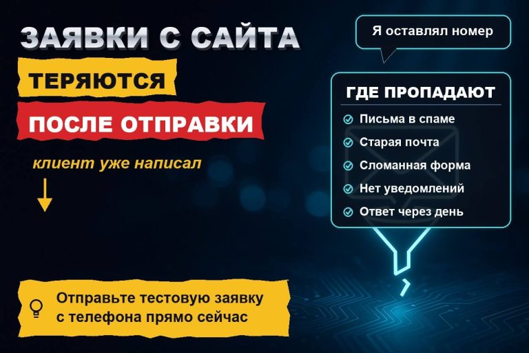 Заявки с сайта теряются: где клиент уже оставил контакт, а до вас так и не дошёл