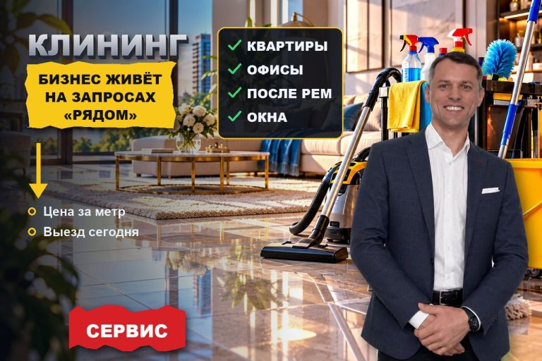 Клининг и уборка: бизнес, который живёт на запросах «рядом со мной»