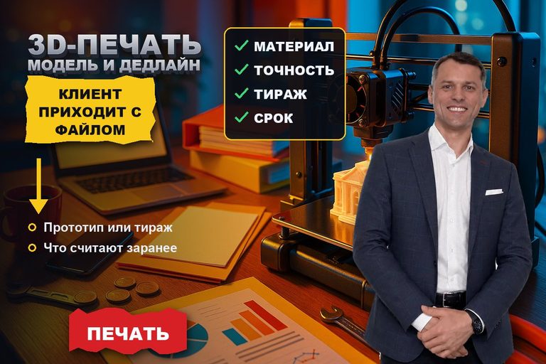 Продвижение сайта 3D-печати: клиент приходит с моделью и дедлайном