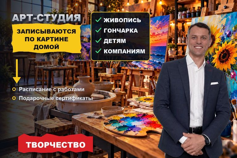 Продвижение сайта арт-студии: на мастер-класс записываются по картинке, которую унесут домой